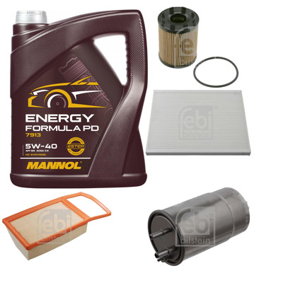 FEBI BILSTEIN Inspektionspaket 5L MANNOL Energy Formula PD 5W-40 für Opel Combo