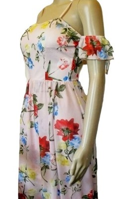   WUNDERSCHÖNES ITALY MODA   WICKELKLEID ROSA GEBLÜMT GRÖSSE 10/12 # 475