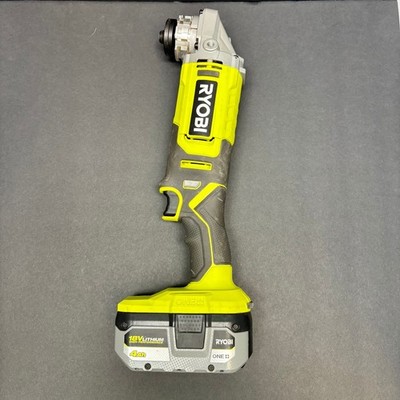 RYOBI TOOLS 18V CORDLESS DISC GRINDER 4-1/2 ANGLE PCL445 W/ BATTERY (NLG057685)