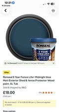 Ronseal Fence Life Plus Midnight Blue Paint, 5 Litre