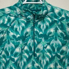 Eddie Bauer Quest Fleece Womens XXL Teal Quarter Zip Pullover EB003044 F23 Used