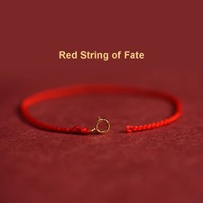 Handmade Red String Bracelet Gold Clasp Protection Good Luck Rope Jewelry
