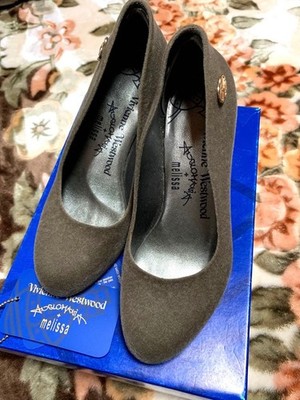 Rare Vivienne Westwood Melissa Heels Size EU37 / US6 Gray Brown Pin Heel Pumps