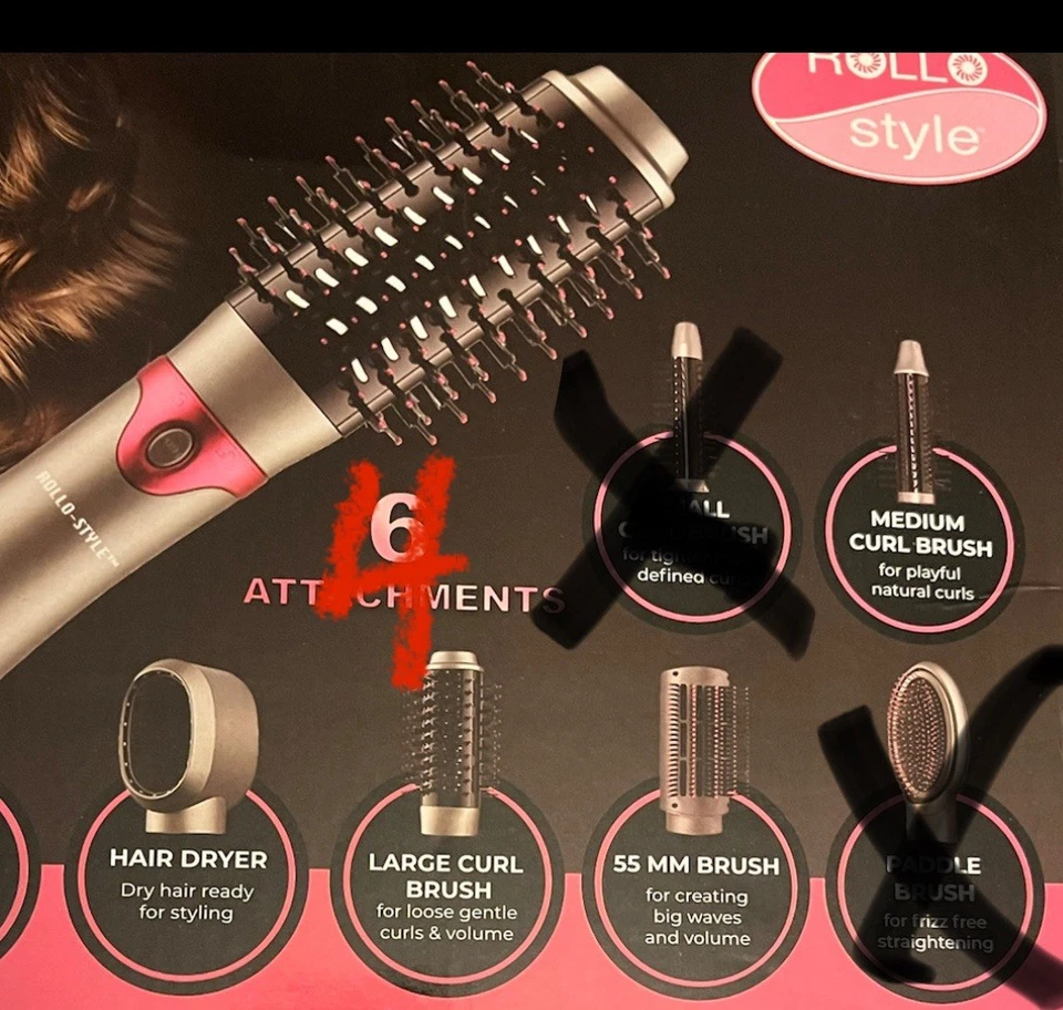 ИНСТРУМЕНТЫ ДЛЯ УКЛАДКИ ВОЛОС (4) НАСАДКИ ТОЛЬКО IGIÁ 6-в-1 Rollo - Изображение 3 из 4