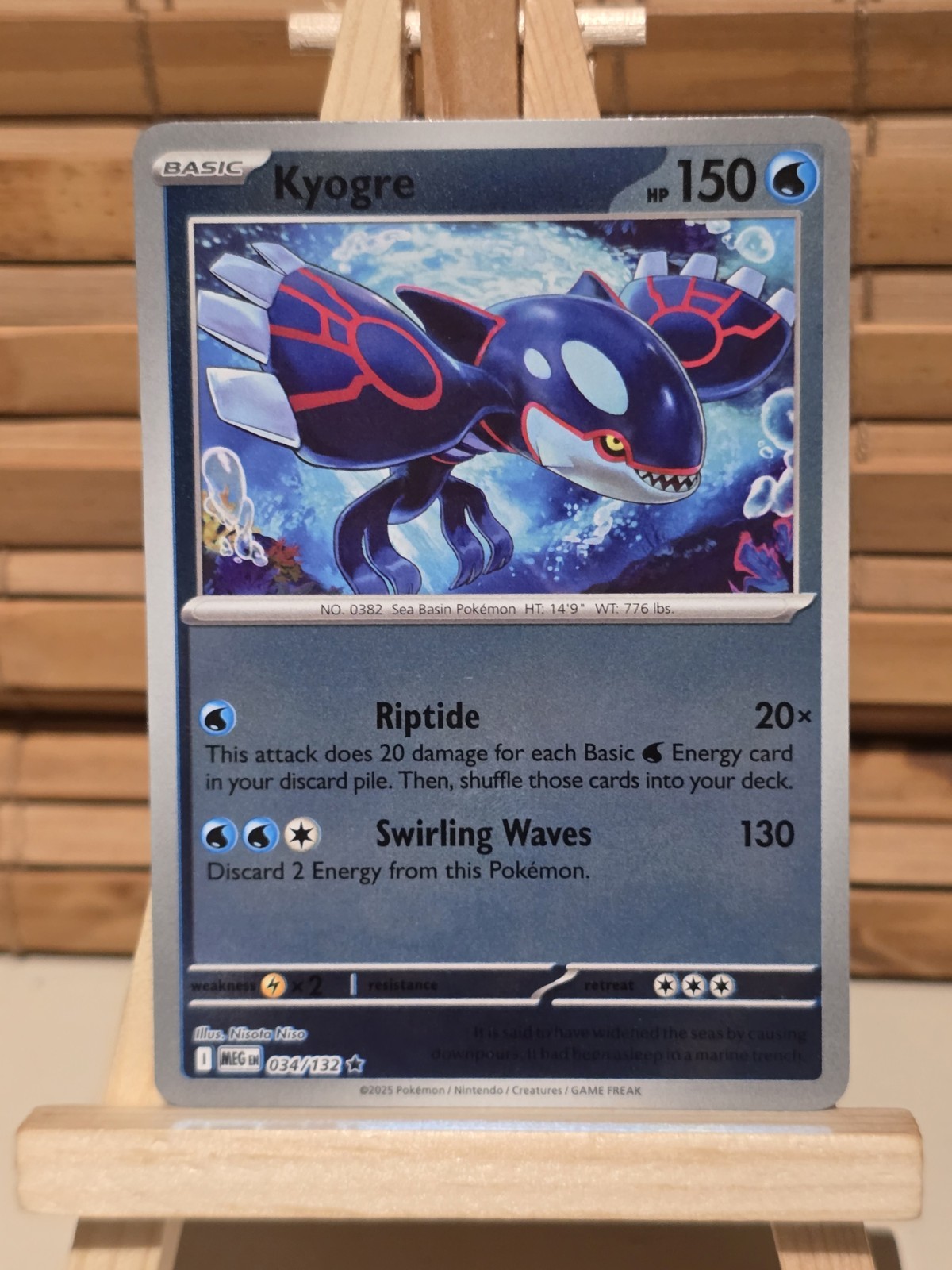 Kyogre 034/132 - Reverse Holo - Pokémon TCG: Mega Evolution - NM