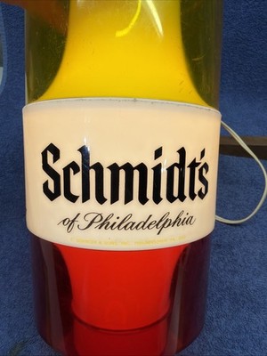VINTAGE SCHMIDT'S BEER HANGING LIGHT UP SCONCE SIGN 12” X 6