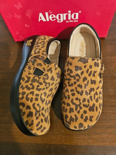 Alegria Leopard Print KAR - 402X Suede Shoes Comfort Women's Size 38 US 8-8.5 - Picture 7 of 8