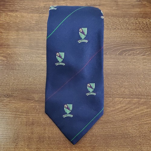 Wimbledon 100% Silk Men’s Neck Tie Tennis England By Kent & Curwen Navy 60”