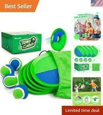 Ultimate Kids Catch & Toss Set - Durable Beach & Pool Game with 4 Paddles/Balls