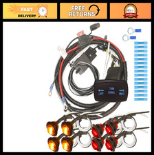 Universal Rocker Switch Turn Signal Kit For Atv Utv - Backlit Blue Street Legal