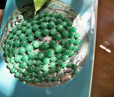 Vintage necklace Green gemstone RETRO jewelry aventurine GEM BEADS silver