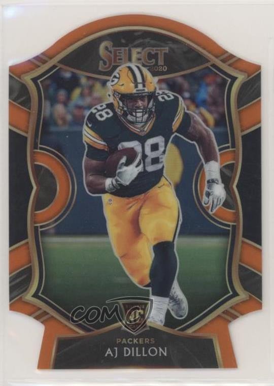2020 Panini Select Concourse Orange Prizm Die-Cut AJ Dillon #65 uw8