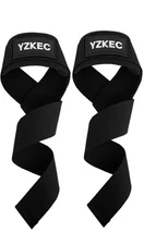 2 CT 24" Cotton Weight Lifting Wrist Straps with Neoprene Cushioned Black Straps