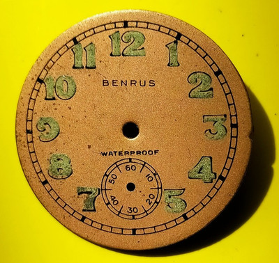 Vintage Benrus Wrist Watch Dial For Parts,Repair