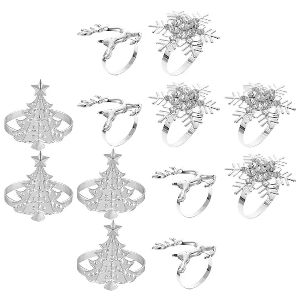  12 Pcs Fermatovaglioli Anello Portatovagliolo Decorazione Da Tavolo Fibbia - Immagine 3 di 4