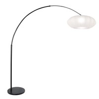 Stehleuchte Standlampe Bogenleuchte Wohnzimmerlampe Metall Seide H 230 Cm