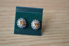 1.10ct Mandarin Garnet / Multi Zircon Earrings 18K RG Plated Over Fine Silver