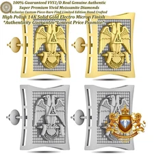Moissanite 32rd Degree Scottish Rite Freemasonry Masonic Masons Studs Earrings