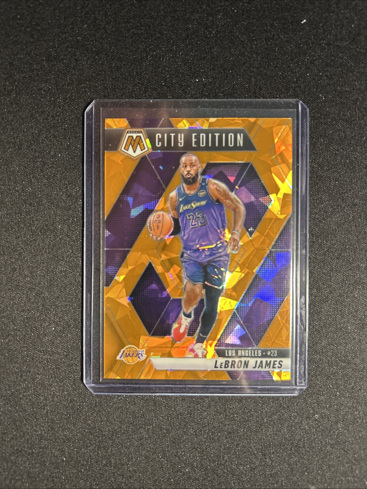2024-25 Panini Mosaic LeBron James Orange Ice /49 City Edition Lakers #286