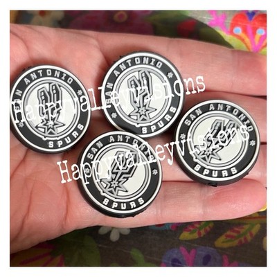 4 Pce SAN ANTONIO Basketball Team Silicone Focal Beads DIY Jewelry Pens+ NEW