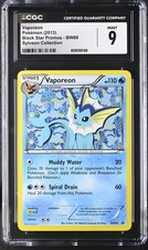 CGC 9 MINT Vaporeon 2013 Black Star Promos BW89 Holo Pokemon Card