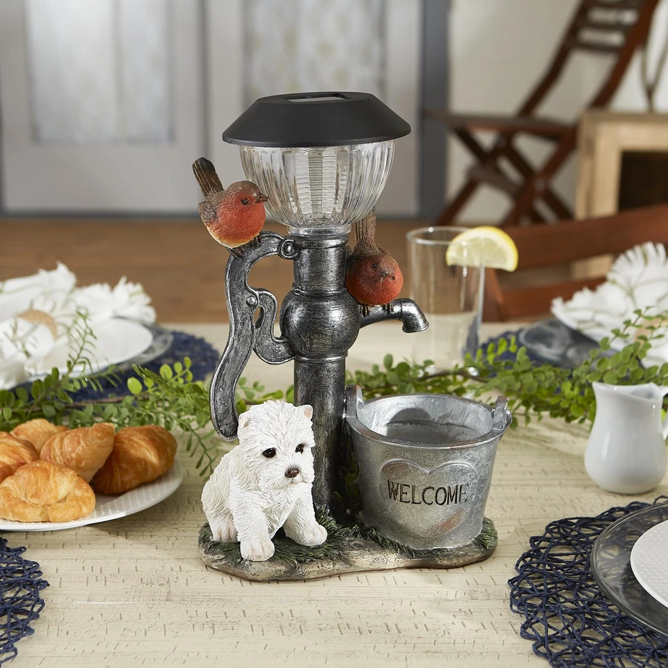 Estatuilla Estatua Solar Decoración Jardín Día y Noche, 8.5x4.5x12.25, Cachorro Pequeño y W... Foto 3 de 4