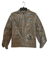 Chicos Leopard Print Leather Jacket Size L