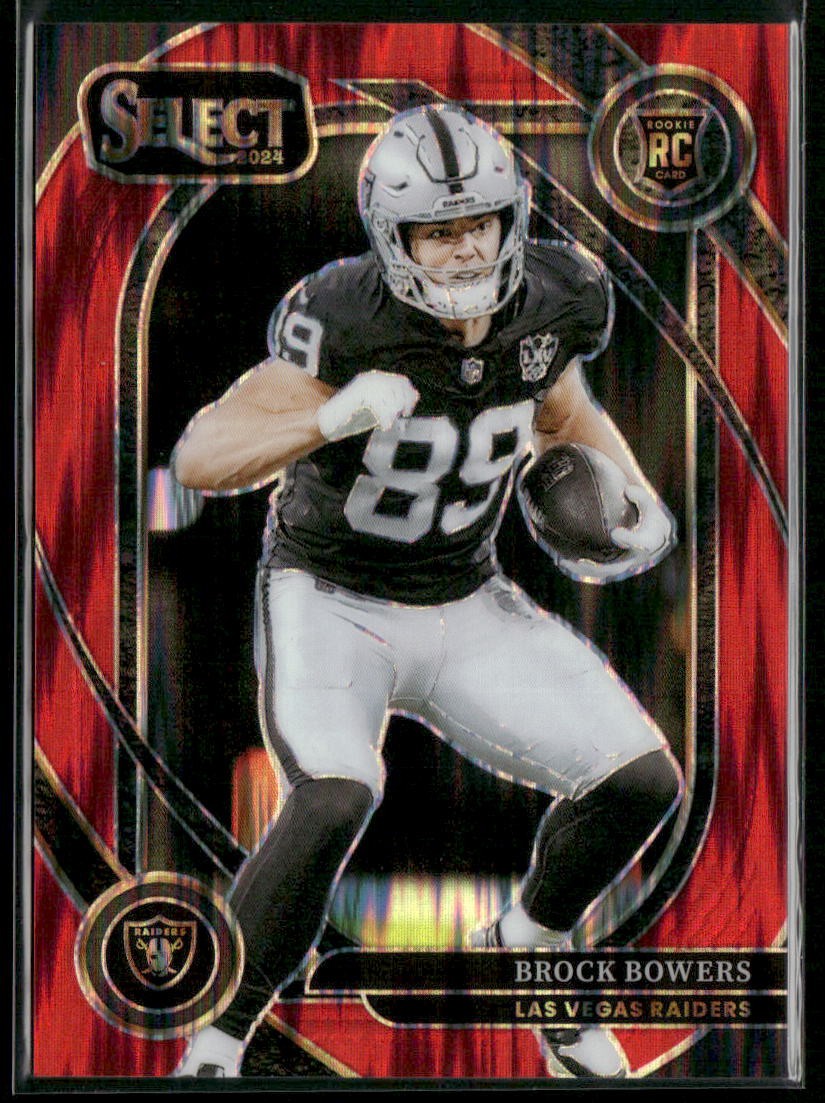 2024 Panini Select #31 Brock Bowers Red Prizm Shock #/249