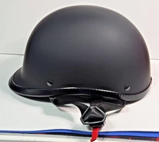 Motorcycle Hawk Style Classic Half Shell Biker Helmet Black Open Face, 2 sizes