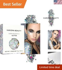 Holographic Silver Glitter 10g - Perfect for Face, Hair, and Body