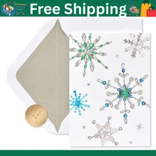 Holiday Cards Boxed with Envelopes, Warmest Wishes, Snowflakes (14-Count)