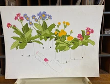 SALE Sandra Tommela Geraniums Gardening Flowers Serigraph Limited Art Print