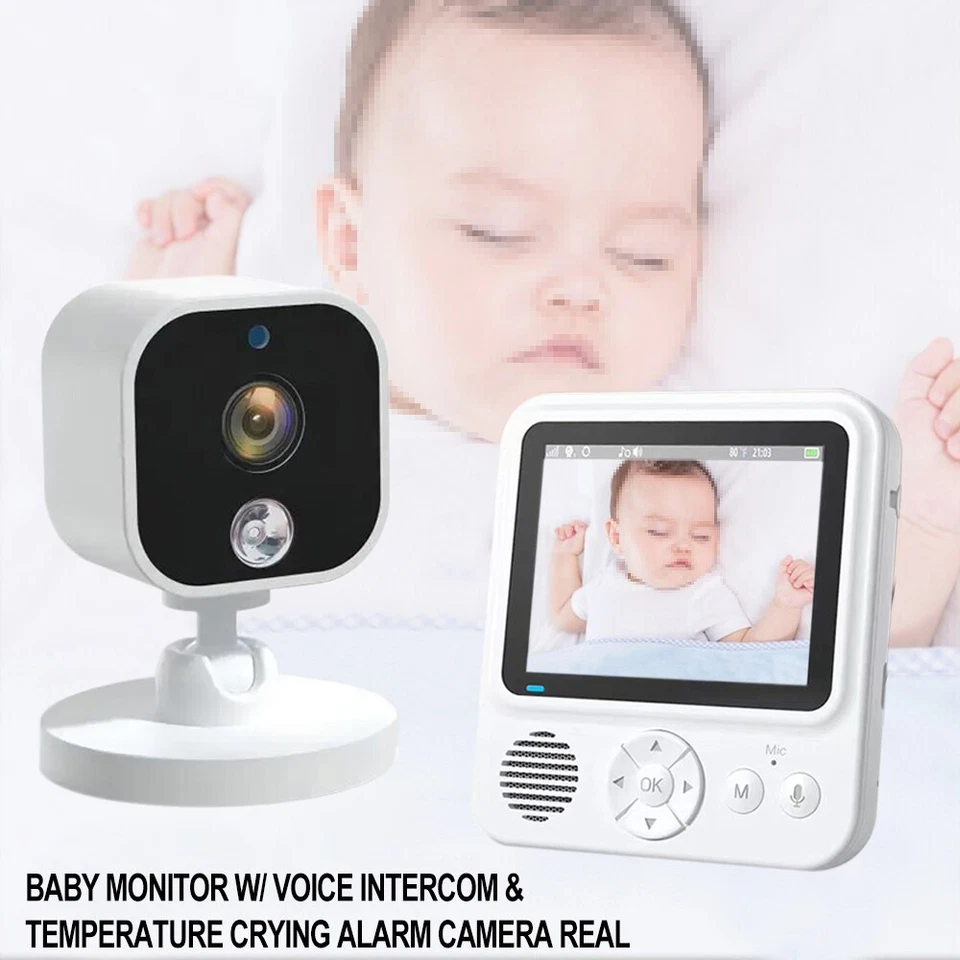 2,8-Zoll-Babyphone mit Kamera Babymonitor Video mit Infrarot-Nachtsicht Wecker - Bild 2 von 4