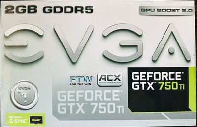 Used EVGA GeForce GTX 750 Ti FTW 2GB GDDR5 Graphic Card (P/N 02G-P4-2758-KR)