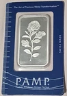 PAMP SUISSE 1 oz .999 SILVER ROSE🌹 BAR IN ASSAY CARD C010087