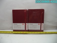QTY 2: Deziliao Lined Journal Notebooks with Pen Loop Red