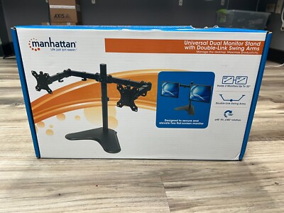 Manhattan Universal 13-32''  Dual Monitor Stand w/ Double-Link Swing Arms