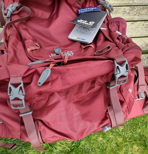 Jack Wolfskin Highland Trail 55 Rucksack - Backpack - Burgundy - BRAND NEW! - Picture 9 of 18