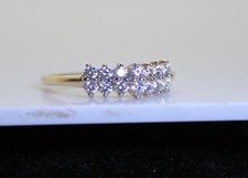 Gorgeous Ladies 10K Solid Yellow Gold .56 Ct CZ Cluster Ring, Size 7.25