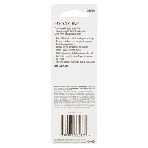 Revlon TOENAIL CLIPPER with FILE Curved Blades Accurate Safe Clipping NAIL CLIP - Picture 5 of 10