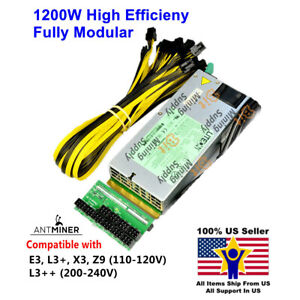 Platinum Rated 94/% 1200w PSU Power Supply Complete Kit Bitmain Antminer L3