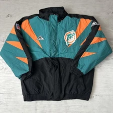 Vintage 90s NFL Miami Dolphins Apex Proline Shark tooth jacket Size Large