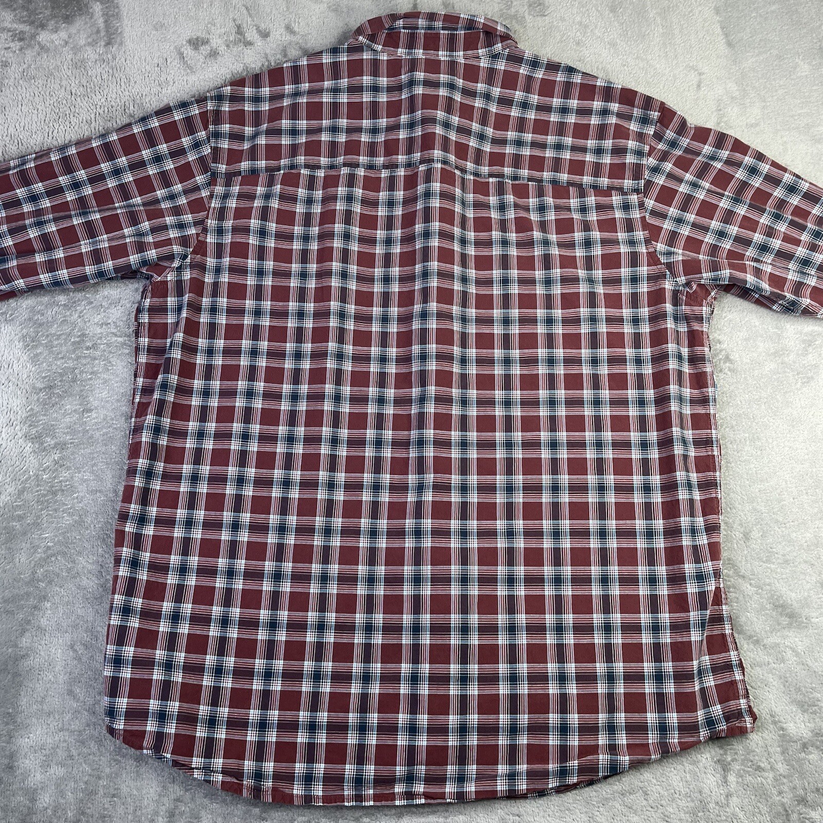 Columbia Shirt Mens Extra Large Red Plaid Long Sleeve ButtonUp