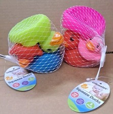 Mommy Duck Baby Rubber Ducks Colorful Squeeze Duckies Bath Tub Toys 2 packs