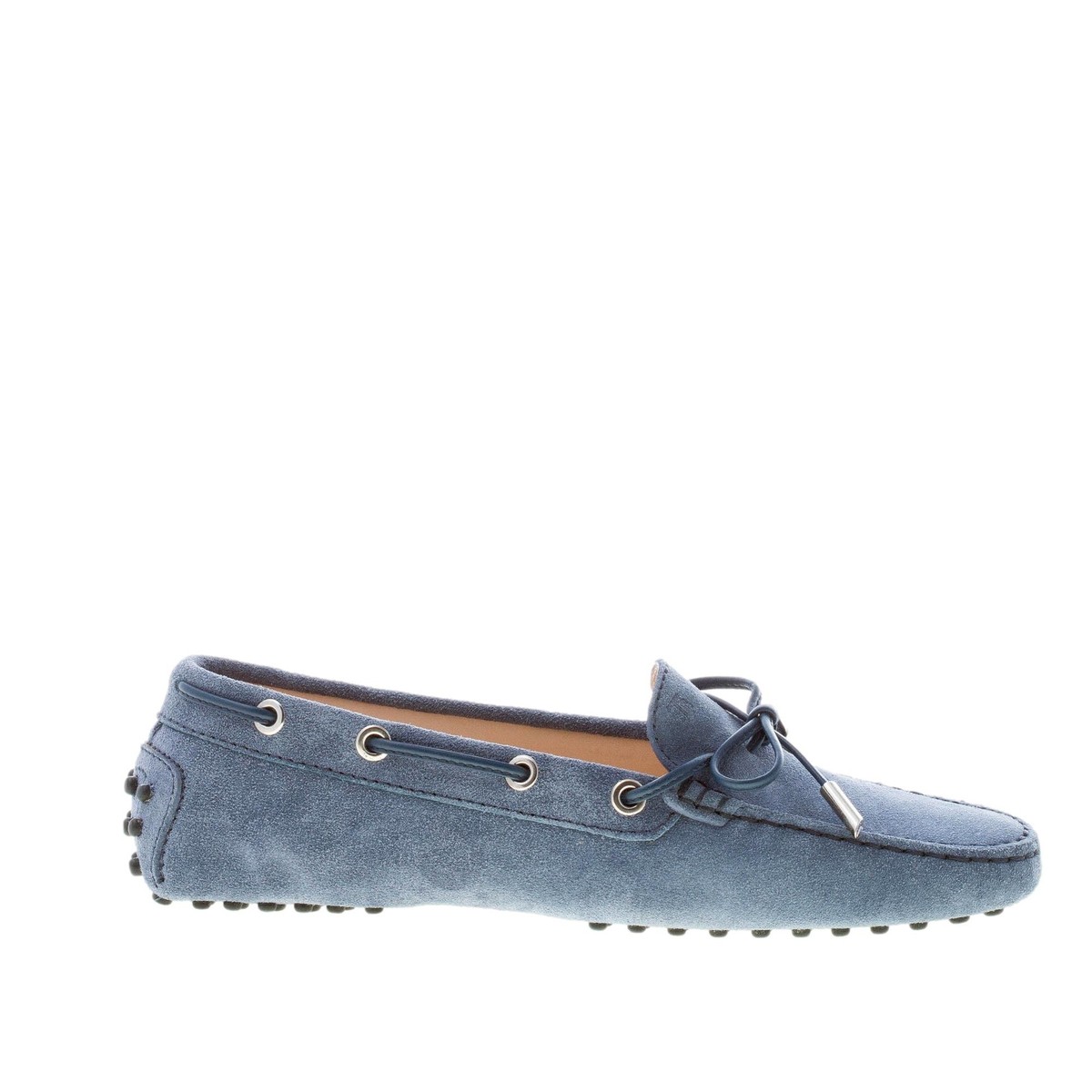 Tod\'s Gommino driving shoes in blue w/ handmade stitching, monogram, woven tie Tods Leather Gommino Driving Loafers in Blue – Bluefly main image 4