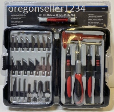 33pc Deluxe Craft HOBBY KNIFE Set w/ Precision Cutting Blades & More