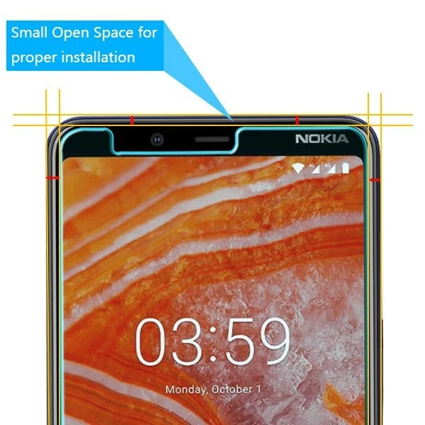 Screen Protector For Nokia 3.1 Plus Tempered Glass Premium 3D Ultra Clear 2.5D - Image 2 of 4