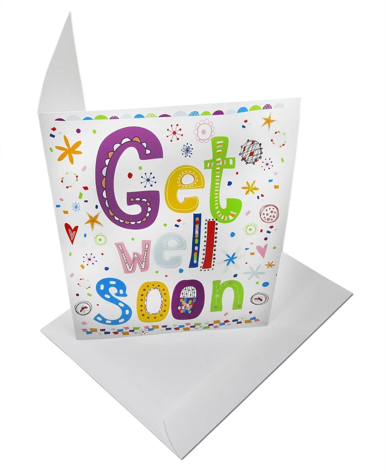 Large Get Well Soon Greeting Card-Blank Inside with White Envelope - 11.75"x9" - Image 3 of 4