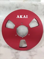 One Pair 10.5" Red AKAI 1/4" Aluminium Empty Tape Reels For R2R Tape Recorders