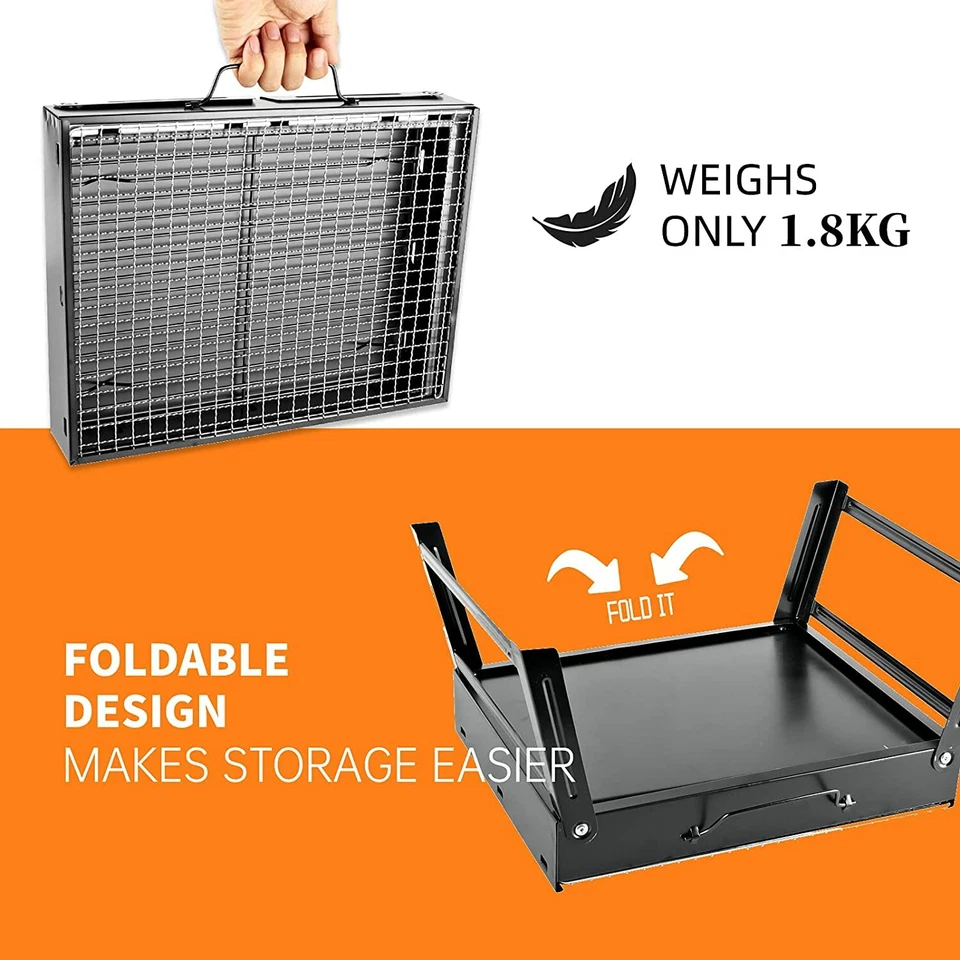 Holzkohlegrill BBQ Grill Standgrill Tragbar Picknickgrill Klappgrill Garten Mini - Bild 4 von 4